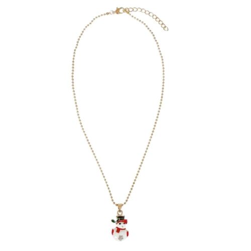 Collier Fantaisie Chaine Pendentif Bonhomme Neige