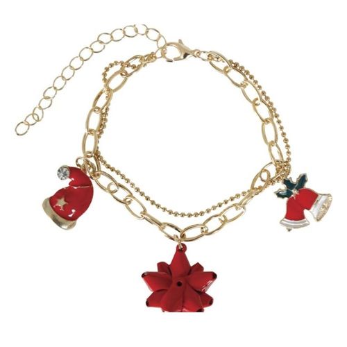 Bracelet Fantaisie Chaine Métal Figurine C Noël