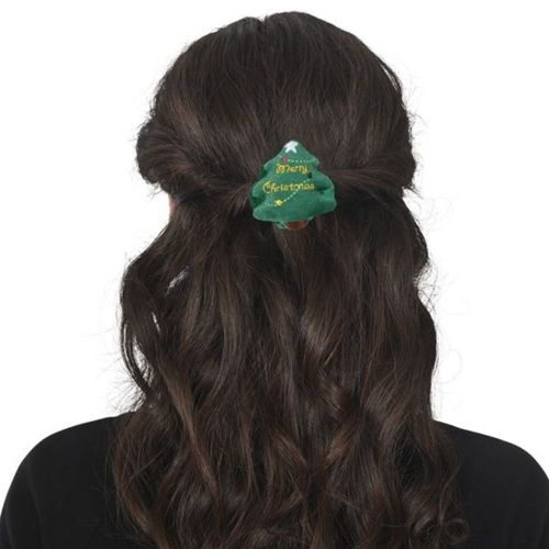 Chouchou Élastique Sapin Noël Polyester Vert