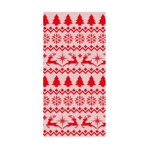 Paire De Collants Noël Nord Résille Rouge Femme