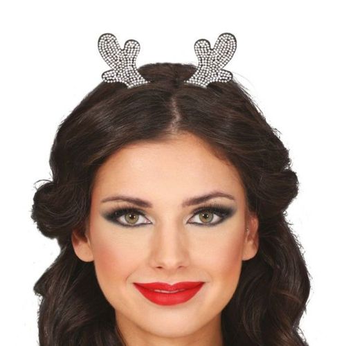 Serre-Tête Bois De Renne Strass Argent Adulte