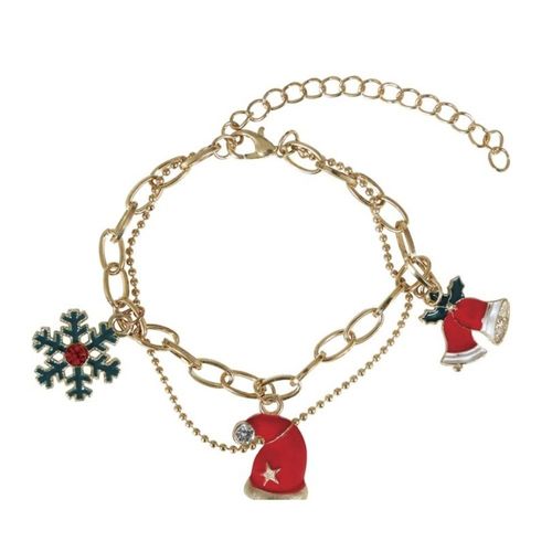 Bracelet Fantaisie Chaine Métal Figurine A Noël