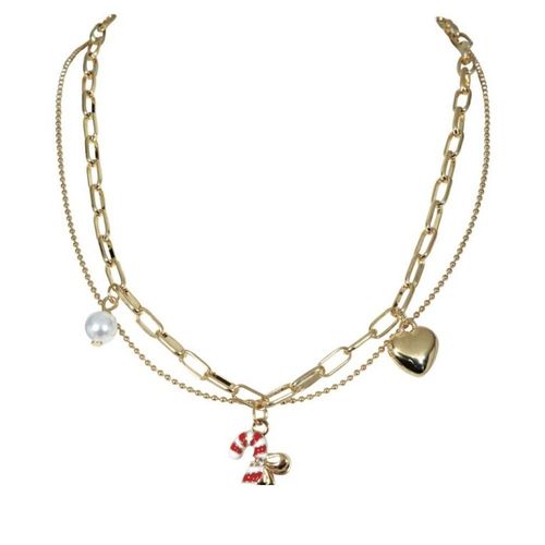 Collier Fantaisie Chaine Pendentif Figurine Noël