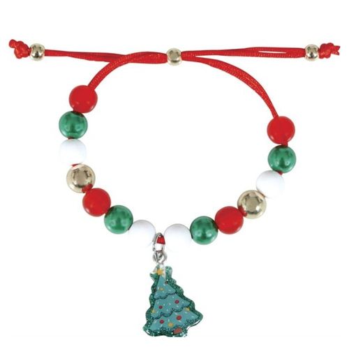 Bracelet Fantaisie Perles Sapin Noël Multicolore