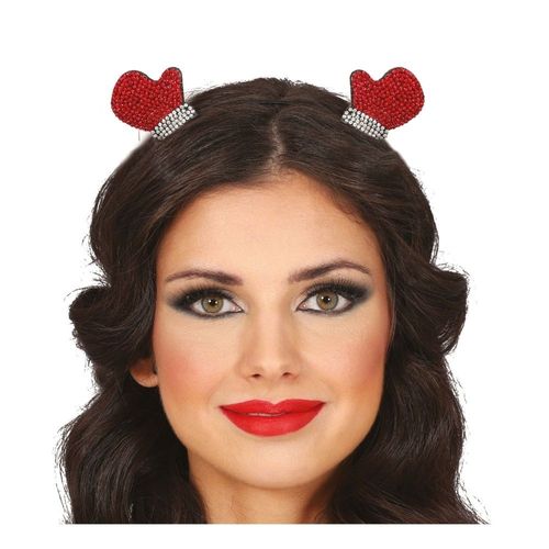 Serre-Tête Gants Noël Strass Rouge Adulte