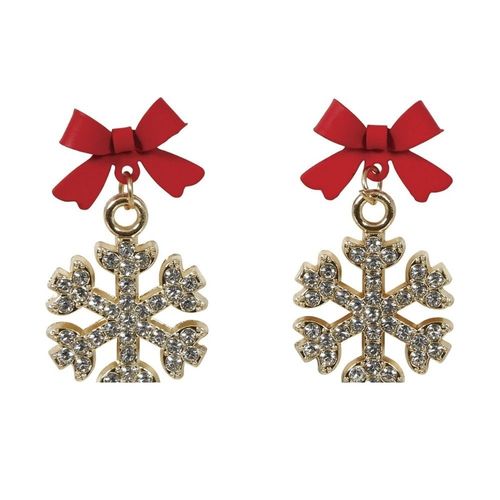 Boucles Oreilles Pendentif Flocons De Neige Strass