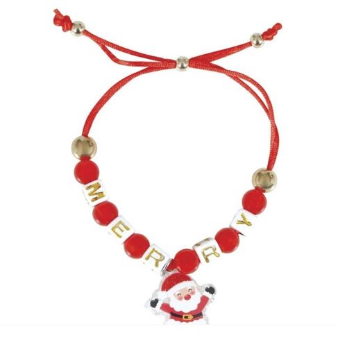 Bracelet Fantaisie Perles Père Noël Rouge
