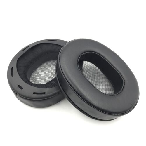 2 Coussinets d'oreille en cuir d'agneau compatibles avec les casques Sony MDR-1A/1ADAC - Coussinets de remplacement Le noir