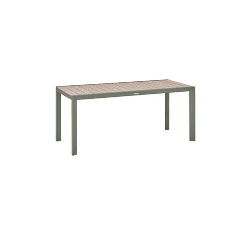 Table De Jardin Rectangulaire Alu Evasion 6 Places Effet Bois Lin Et Laurier - Hespéride