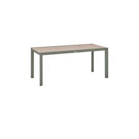 Table De Jardin Rectangulaire Alu Evasion 6 Places Effet Bois Lin Et Laurier - Hespéride