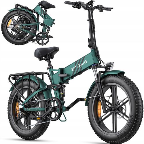 Vélo Électrique Pliant Engwe Engine Pro 2.0, 1200w, 52v16ah, Pneus 20 X 4 Pouces, Freins À Disque Hydrauliques, Transmission Shimano Altus 8 Vitesses, Autonomie De 110 Km - Vert