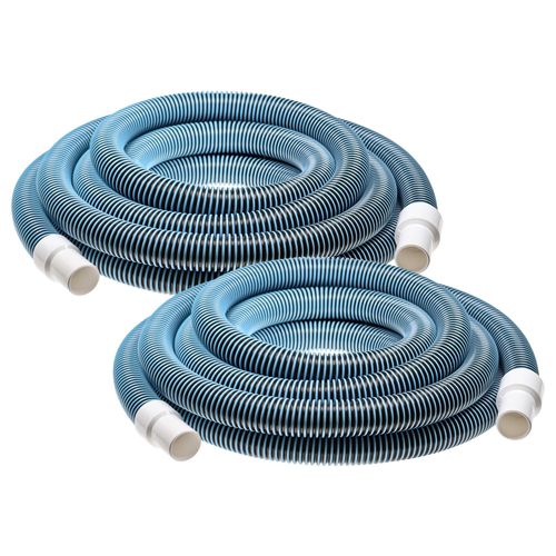 vhbw 2x Tuyau flexible pour piscine raccord 32mm 7,6 m pour skimmer, aspirateur, filtre - stabilisé UV, résistant au chlore