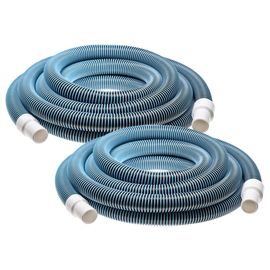 vhbw 2x Tuyau flexible pour piscine raccord 32mm 7,6 m pour skimmer, aspirateur, filtre - stabilisé UV, résistant au chlore