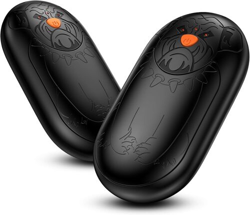 JGD-Chauffe-Mains Rechargeable 2 Pack, 8000mAh Chauffe-Mains Réutilisable, Chauffe-Mains Simple 24 Heures, 3 Modes de Chauffage pour Les Femmes, Les Hommes, Le Camping, La Chasse, Le Golf