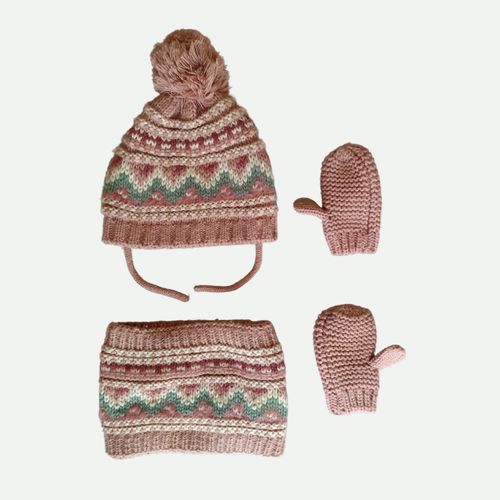 Ensemble Bonnet Tour De Cou Et Moufles Multicolore. Gants. Cache Cou. Zara. Laine. Taille 3 Ans