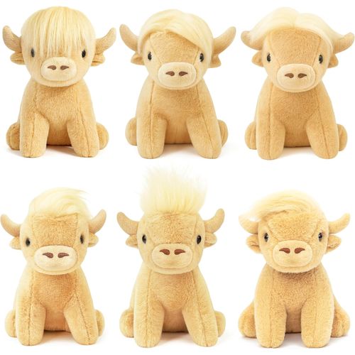 Jouets Peluche Vache Highland 6 Pieces Mignon Durable Decoration Fete