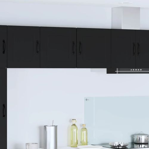 Vidaxl Meuble Mural De Cuisine Avec Étagère 2 Pcs Noir 40 X 31 X 40 Cm