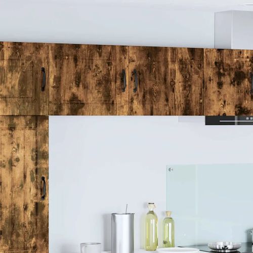 Vidaxl Meuble Mural De Cuisine Avec Étagère Chêne Fumé 50 X 31 X 40 Cm