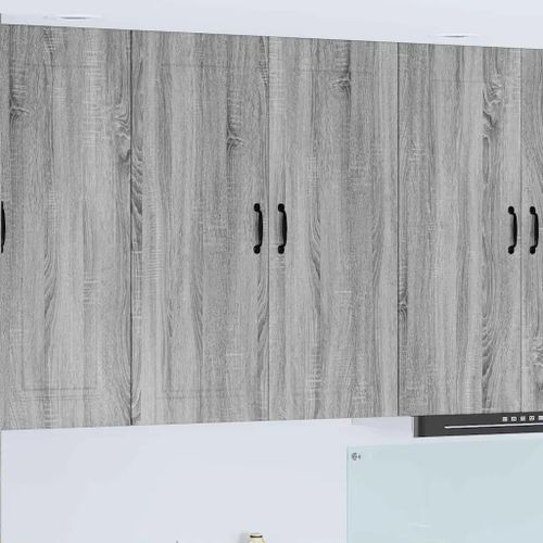Vidaxl Meuble Mural De Cuisine Avec Porte Gris Sonoma 80 X 31 X 100 Cm