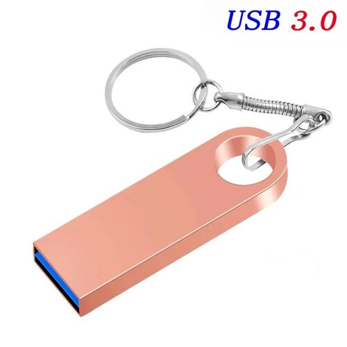 Clé USB mémoire haute vitesse, 128 go 64 go, étanche, 16 go 8 go, clé USB 2.0, clé en métal, Logo personnalisé 16 Go Rose