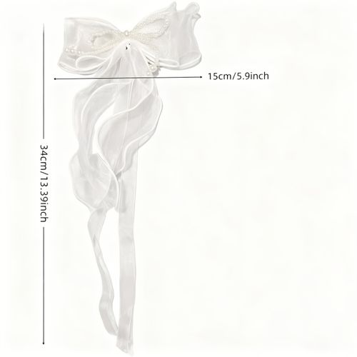 Fixations de rideau 2pcs Pack Pearl Mesh Bow Tie Rope accessoires de rideau fermoir de rideau minimaliste