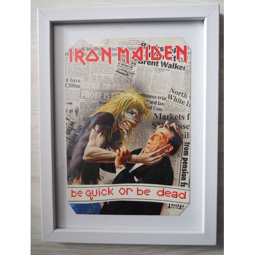 Iron Maiden "Be Quick Or Be Dead", Carte Postale De Collection, Encadrée, Vintage, Décoration