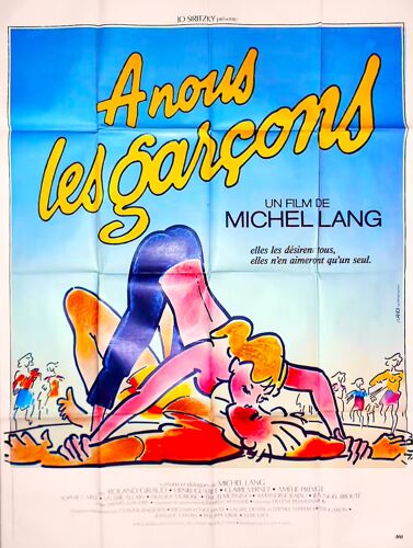 A Nous Les Garcons - Affiche De Cinéma Originalepliée - Format 120x160 Cm - De Michel Lang - 1985 - Roland Giraud, Claire Vernet, Henri Guybet, Amélie Prévost