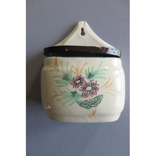 Ancien Porte Allumettes Mural En Faience