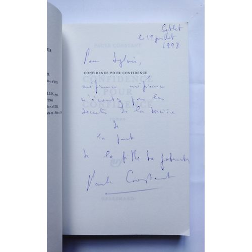 Paule Constant Confidence Pour Confidence Avec Envoi Autographe Signé Mai 1998 Nrf Gallimard / Prix Goncourt 1998