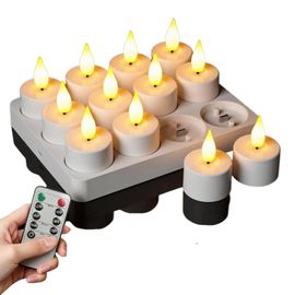 Lumiere Harry Potter 12 Bougies LED Flottantes Avec Télécommande Baguette - Minuterie 6H - Pour Décoration Fête, Noël, Halloween Bougie Harry Potter Avec Baguette