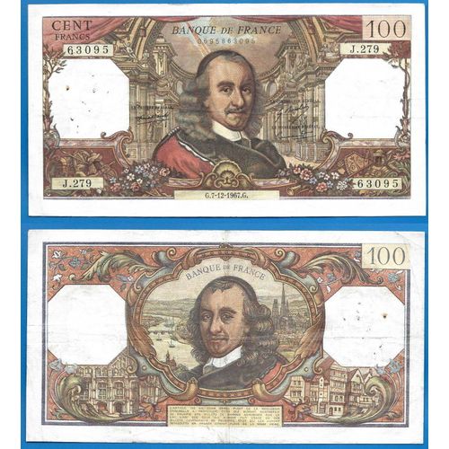 France 100 Francs 1967 Billet Pierre Corneille Franc