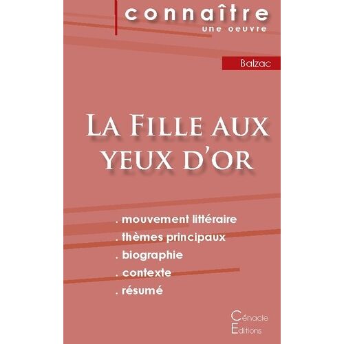 La Fille Aux Yeux D'or - Fiche De Lecture