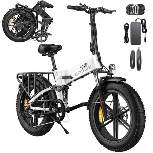 Vélo Électrique Pliable Engwe Engine X, 250w,48v 13ah 25km/H, 100km Pneus 20" Pour Adultes - Blanc