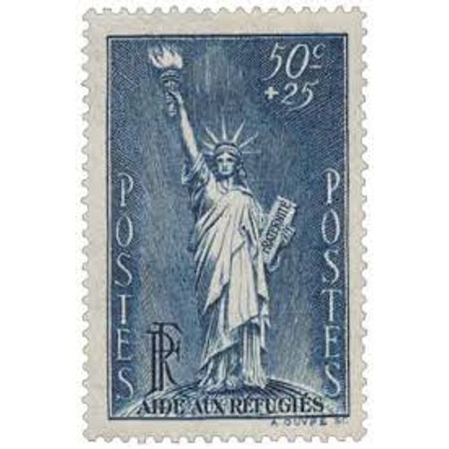 Statue De La Liberté Par Bartholdi Au Profit Des Réfugiés Politiques Année 1937 N° 352 Yvert Et Tellier Luxe