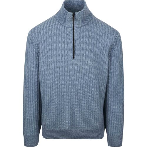 Boss Pull Kwinter Demi-Zip Wool Blend Bleu Taille Xl