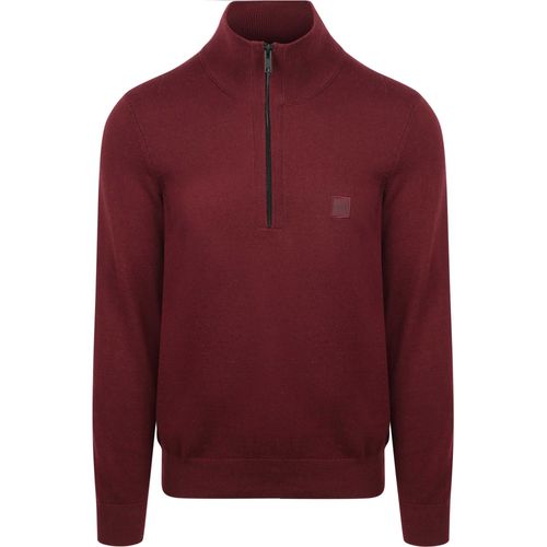 Boss Pull Kanobix Demi-Zip Bordeaux Rouge Taille M