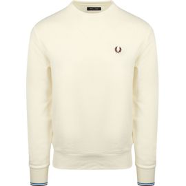 Fred Perry Pull Logo Ecru Blanc Cassé Taille Xxl