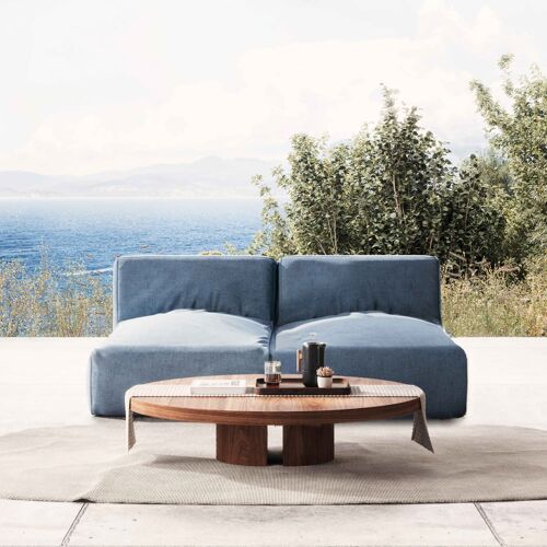 Salon De Jardin Modulable Avec 2 Méridiennes Bleu Pacific