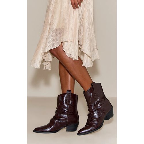 Bottines Santiags Chocolat Froncées