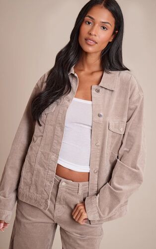 Femme Tall Chemise En Velours Côtelé Style Jean Taupe | Taille 40