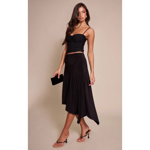 Femme Jupe Moulante Asymétrique Noire À Liséré Sur La Taille | Taille 36