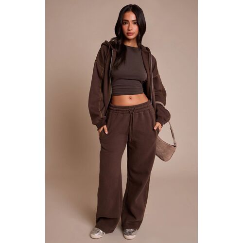 Femme Petite Jogging Droit Chocolat À Cordons Ajustables Et Lisérés Contrastants | Taille Xs