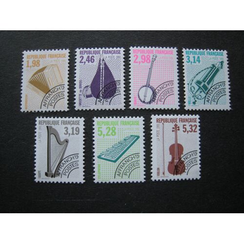 Série De 7 Timbres Préoblitérés France Neufs ** - Les Instruments De Musique - Dentelés 13 - Année 1992