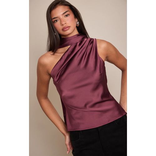 Femme Top Asymétrique Prune À Détail Foulard | Taille 32