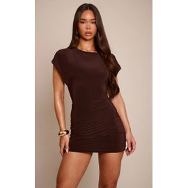 Femme Mini Robe Moulante Chocolat À Dos Ouvert | Taille 38