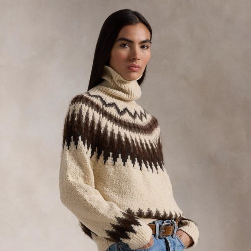 Pull Col Roulé Fair Isle En Laine