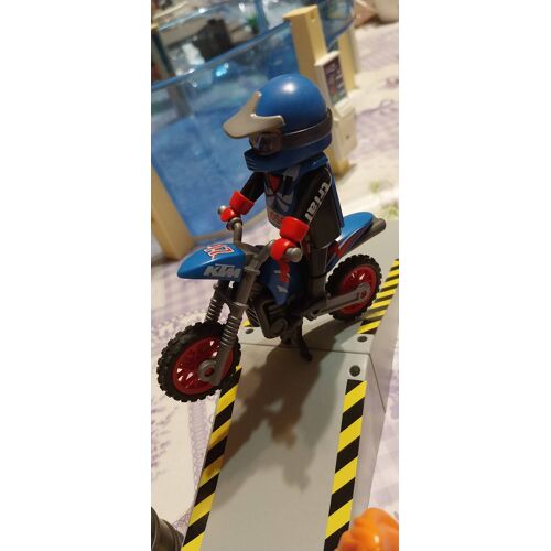 Cadre Publicitaire Playmobil Moto Et Garage - Réf. 0341 | Pièce De Collection Vintage Occasion