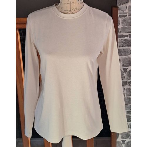 Tee-Shirt À Manches Longues Blanc Uni