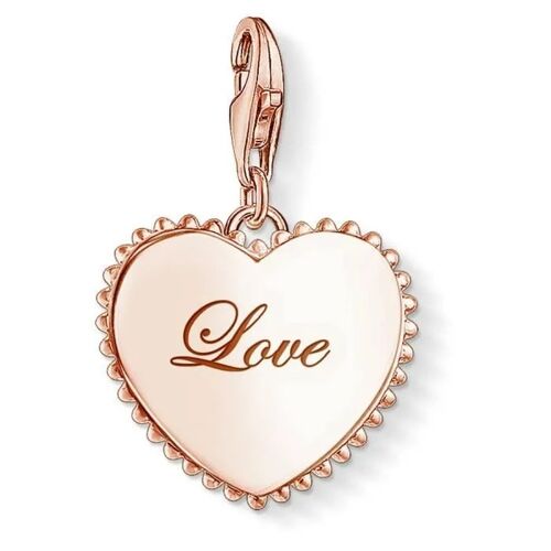 Charme En Argent Thomas Sabo - Pendentif Coeur D'amour - Argenté, Plaqué Or Rose