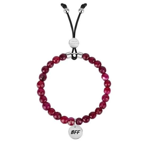 Bracelet En Acier Et Agate Rouge La Petite Story 66433 Blanc - Femme